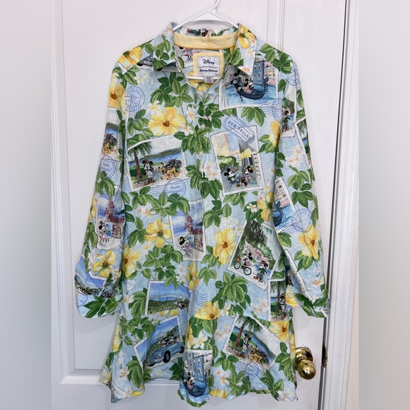 Tommy Bahama x Disney Coastalina 100% Linen Postcard to Paradise Dress size M - Picture 2 of 13